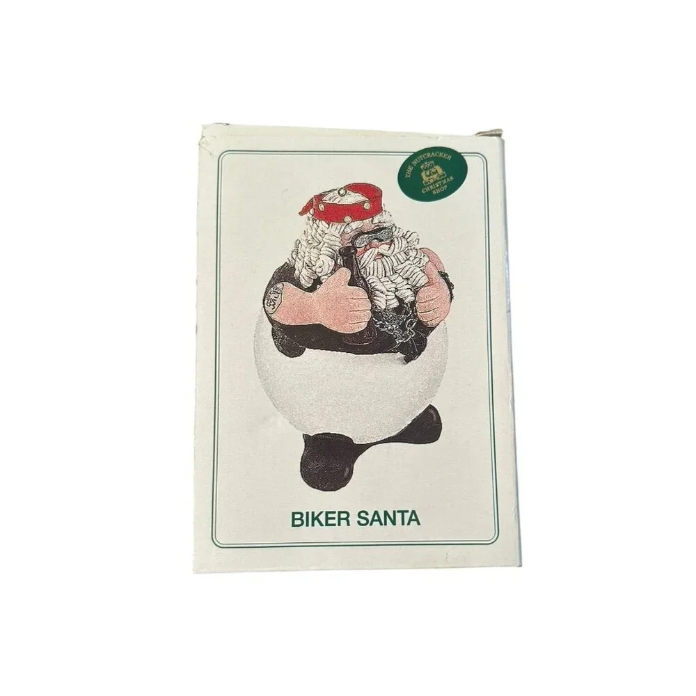 Dept 56 Christmas Santa Biker Round Ornament Tattoo VTG Born to Be Wild 18447 6